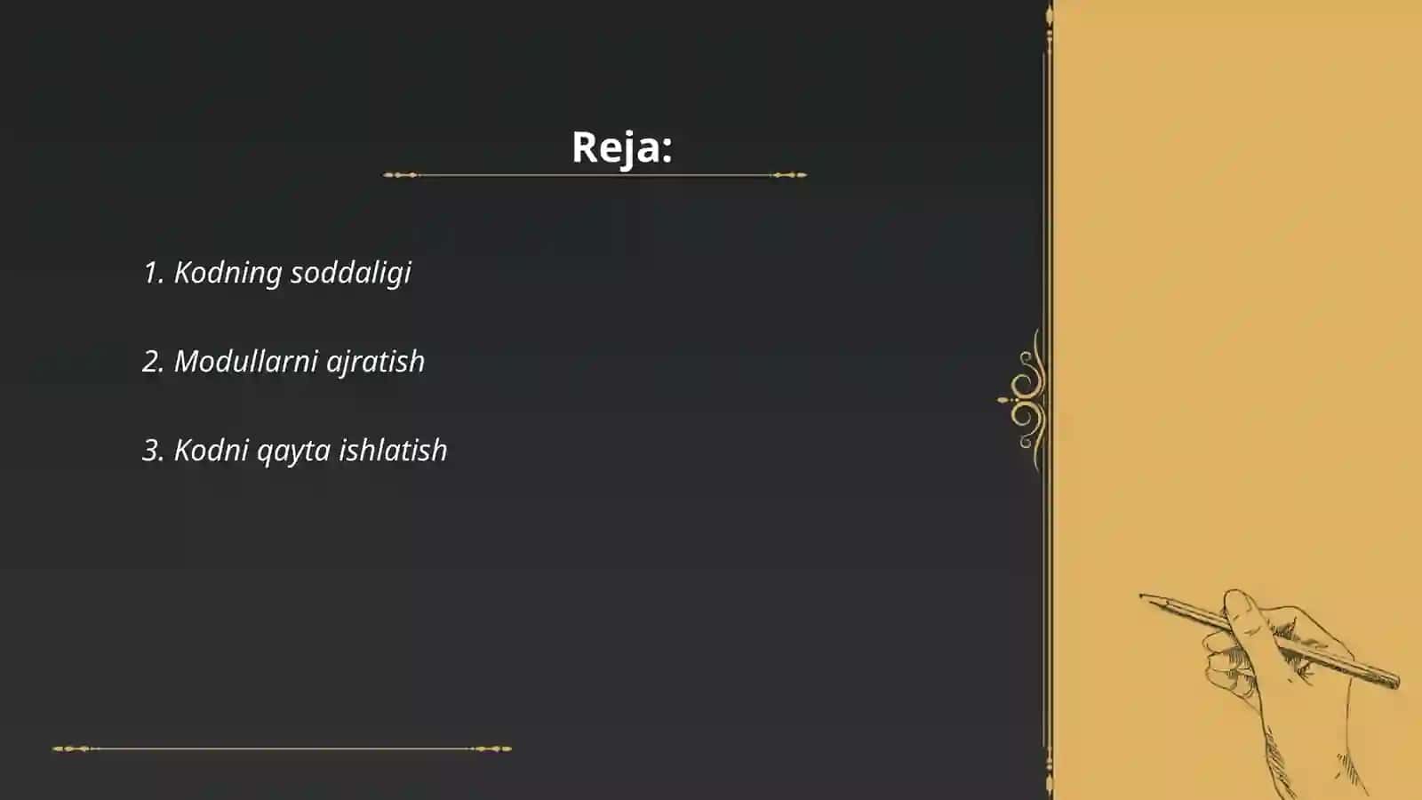 Sifatli kod yozish qoidalari 2