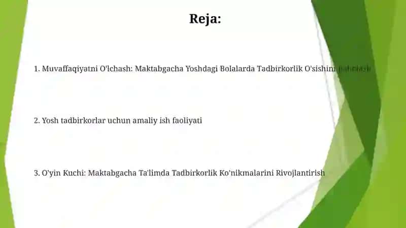 Maktabgacha talim tashkilotlarida mexnat faoliyati orqali tadbirkorlikka o‘qitish 2