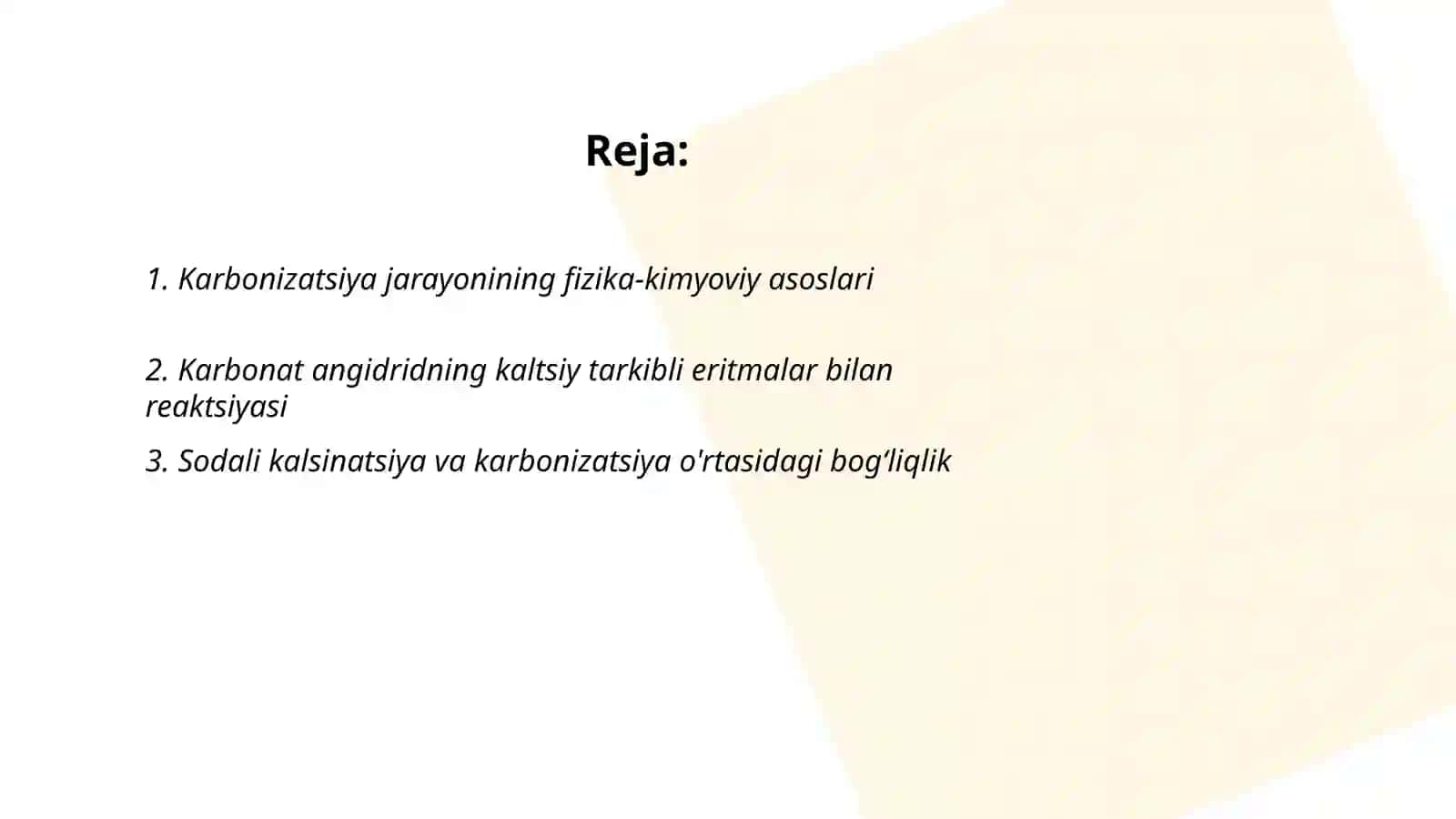 Kalsinatsiyalangan soda ishlab chiqarishdagi karbonizatsiya boʻlimining nazariy asoslari 2