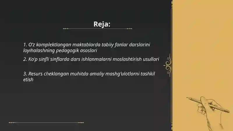 Oʻz komplektlangan maktablarda Tabiiy fanlar darslarini loyihalash 2
