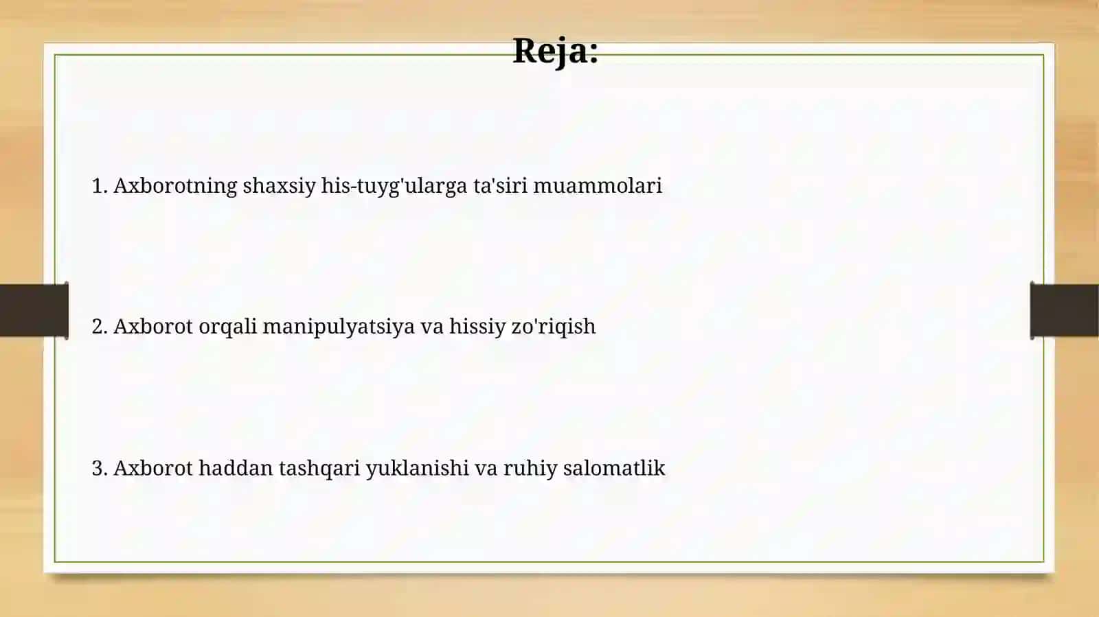 Axborotlarning shaxs his-tuyg'ulariga ta'siri muammolari 2