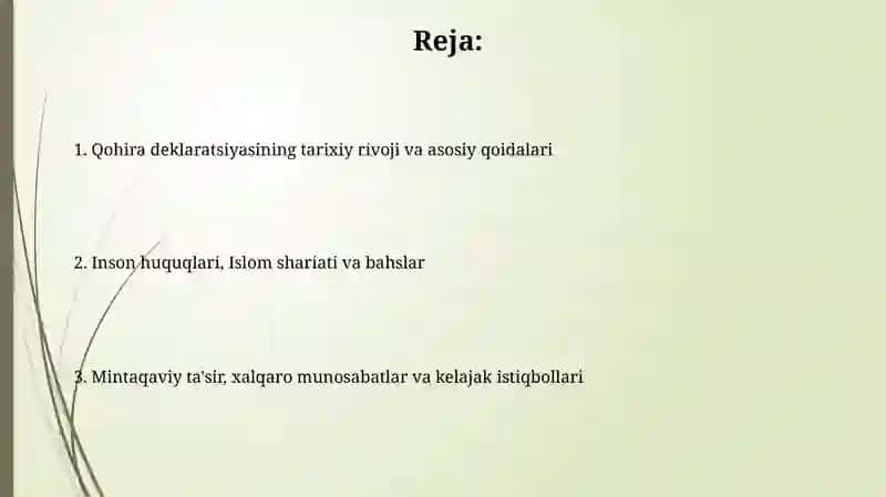 Qohira deklaratsiyasi tarixi va mazmuni 2