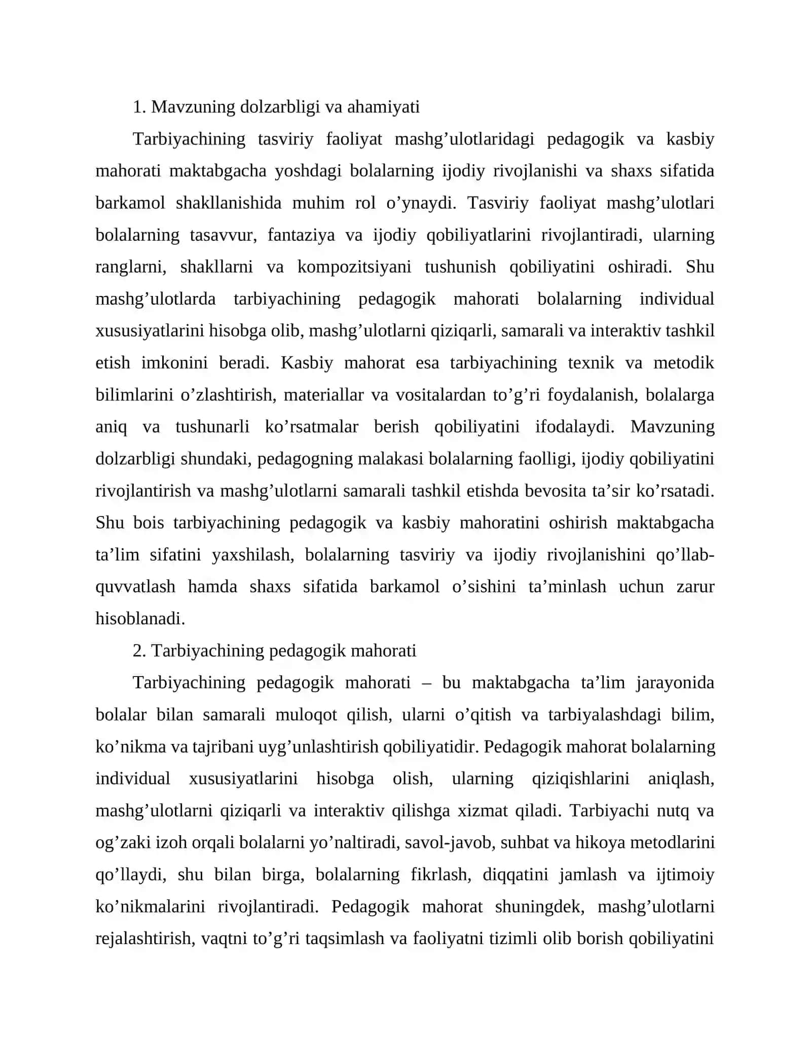 Tarbiyachining kasbiy mahorati 2