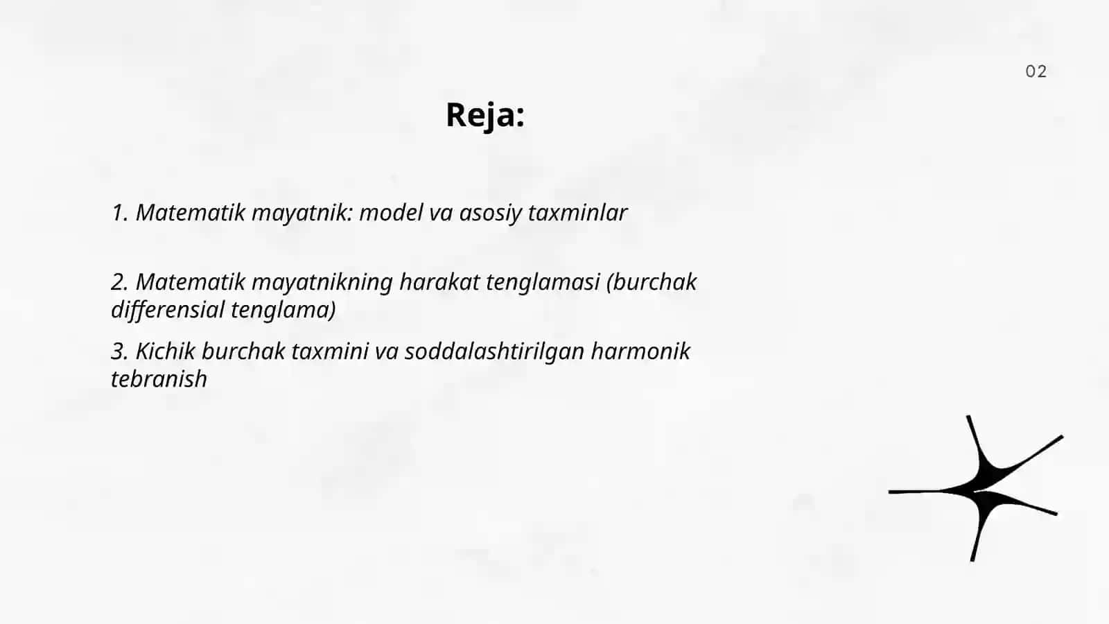 Matematik mayatnik yordamida tebranma xarakat 2