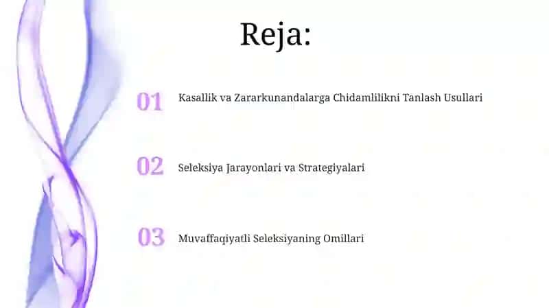 Kasallik va zararkunandalariga chidamlilik seleksiyasi 2
