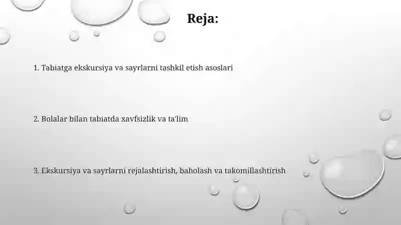 Tabiat bilan tanishtirish ekskursiya va sayrlar 2