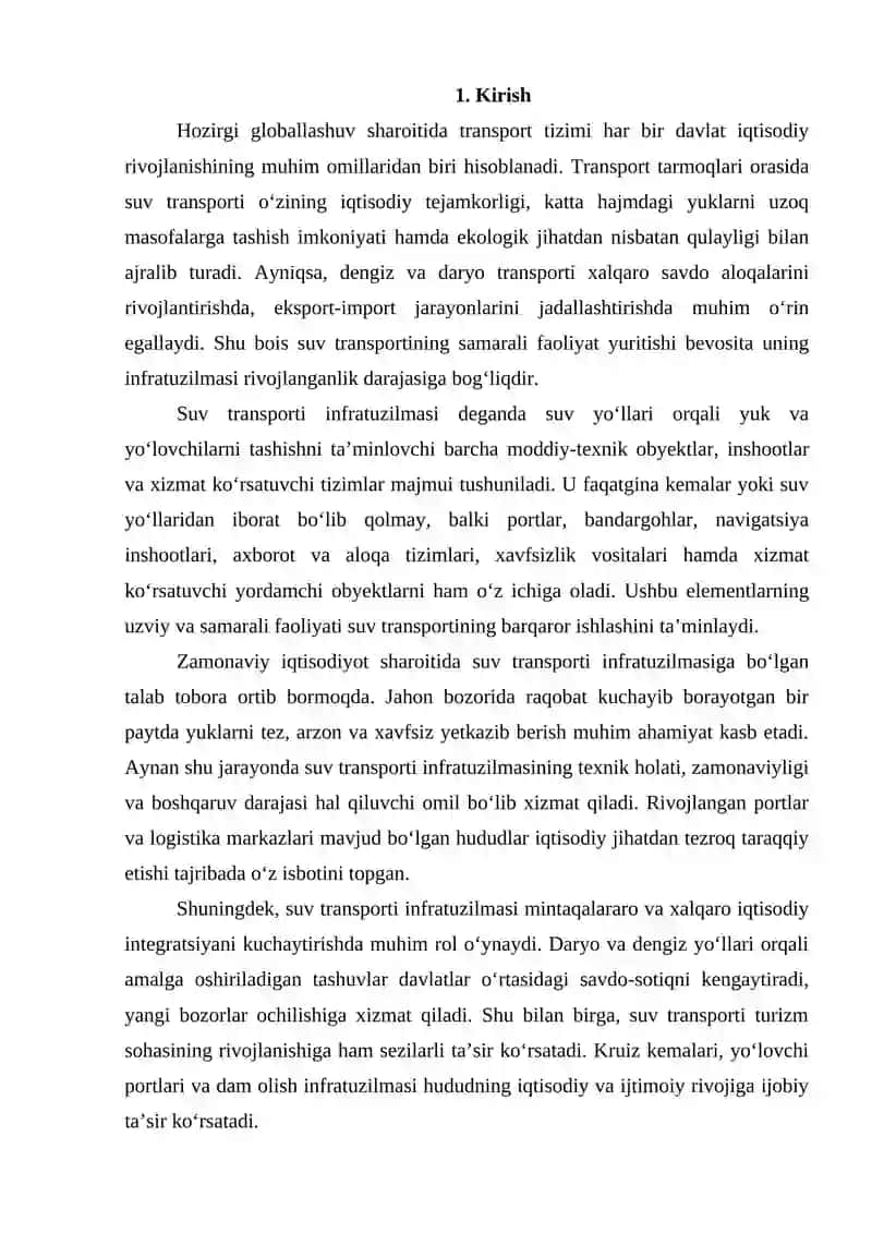 Suv transporti infratuzilmasining elementlari 2