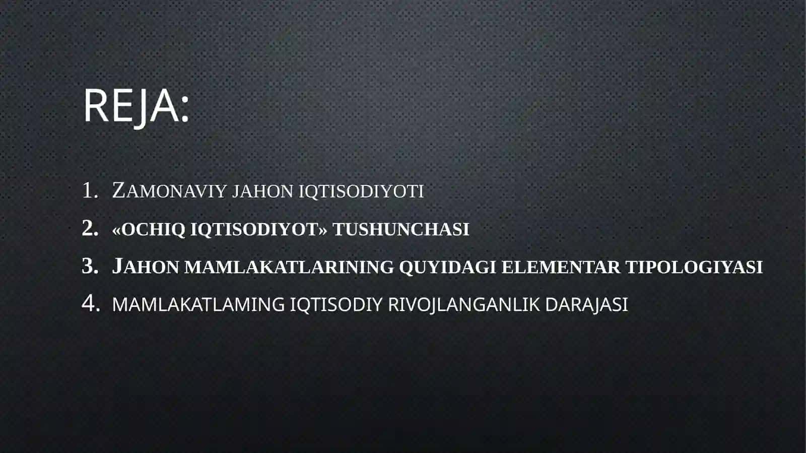 Zamonaviy jahon iqtisodiyoti 2