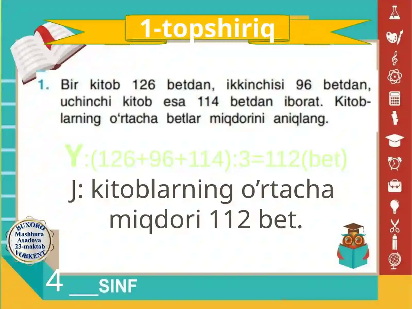 matematika fanidan dars taqdimoti 2
