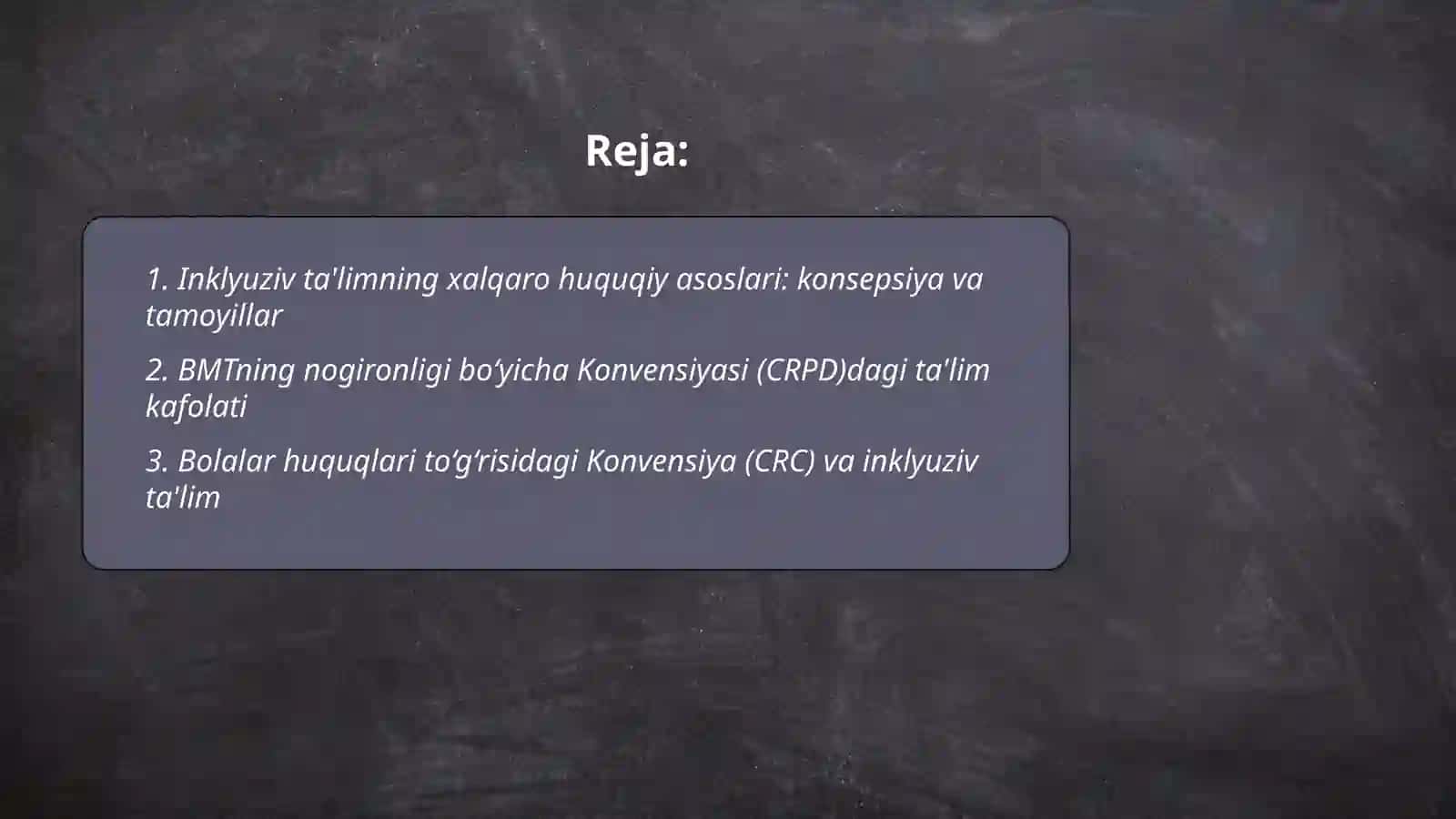 Inklyuzif ta'limning huquqiy asoslari 2