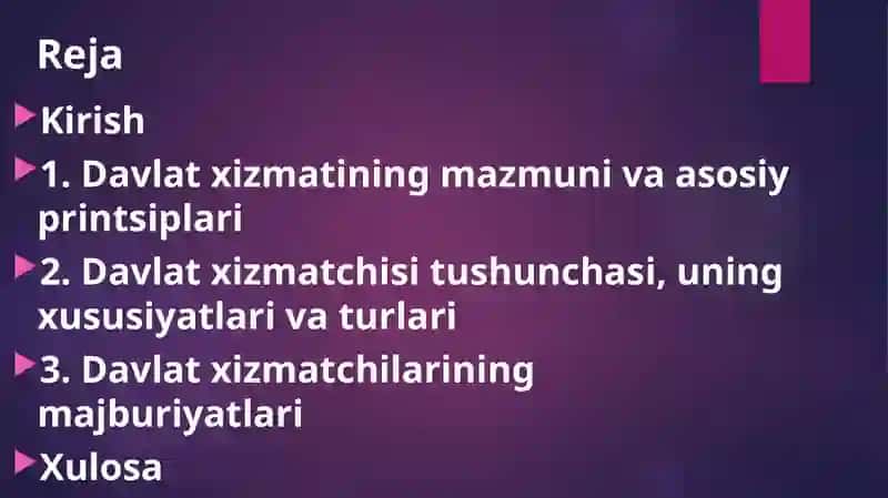 Davlat Xizmatchilari Tushunchasi 2