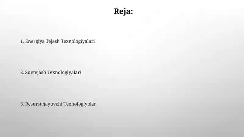 Resurstejamkor texnika va texnalogiyalar 2