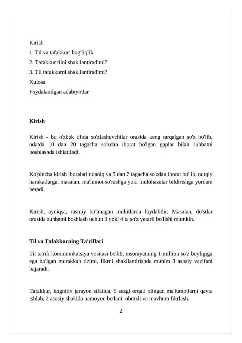 Til va tafakkur munosabati 2
