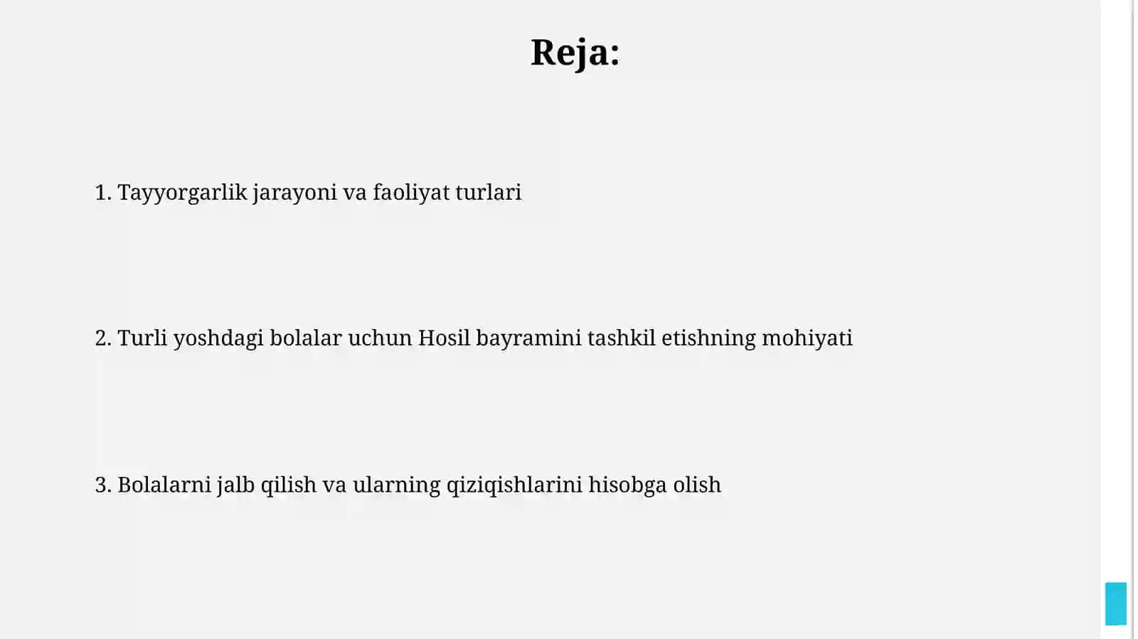 Hosil bayramini tashkil etish mohiyati 2