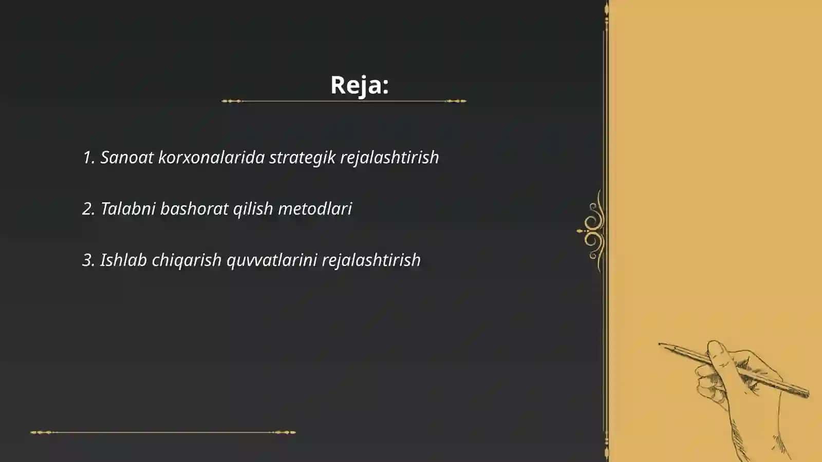 Sanoat korxonlarida rejalashtirish va bashorat qilish 2