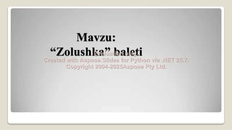 "Zolushka" baleti 2