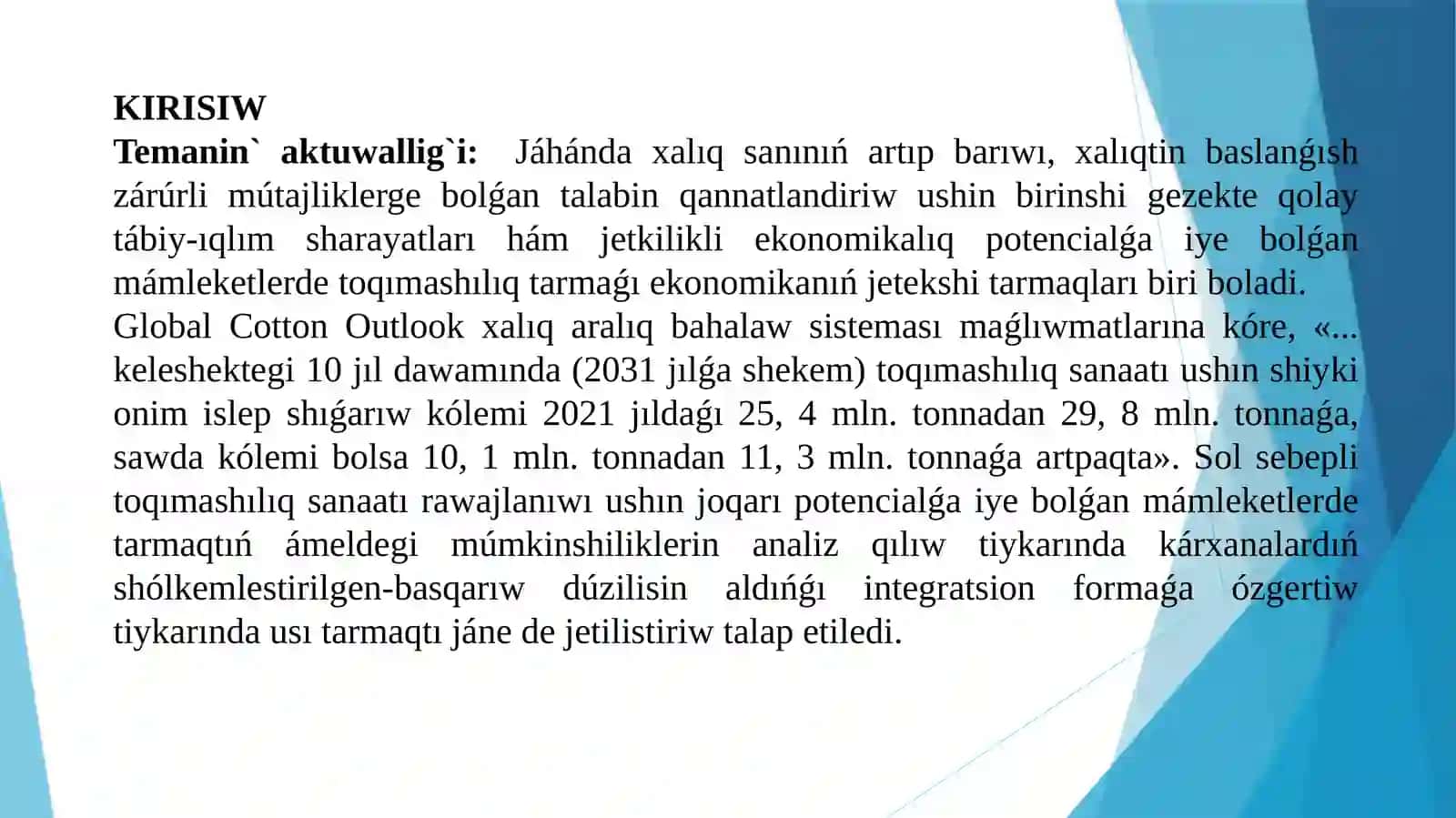 TOQIMASHILIQ SANAATI KLASTERLERI XIZMETIN BASQARIW MEXANIZMLERIN JETILISTIRIW 2