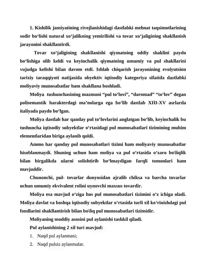 Moliya tizimi va uning bog'inlari 2