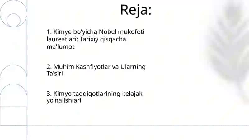 Kimyo sohasidagi Nobel sovrindorlari va mukofotlari 2