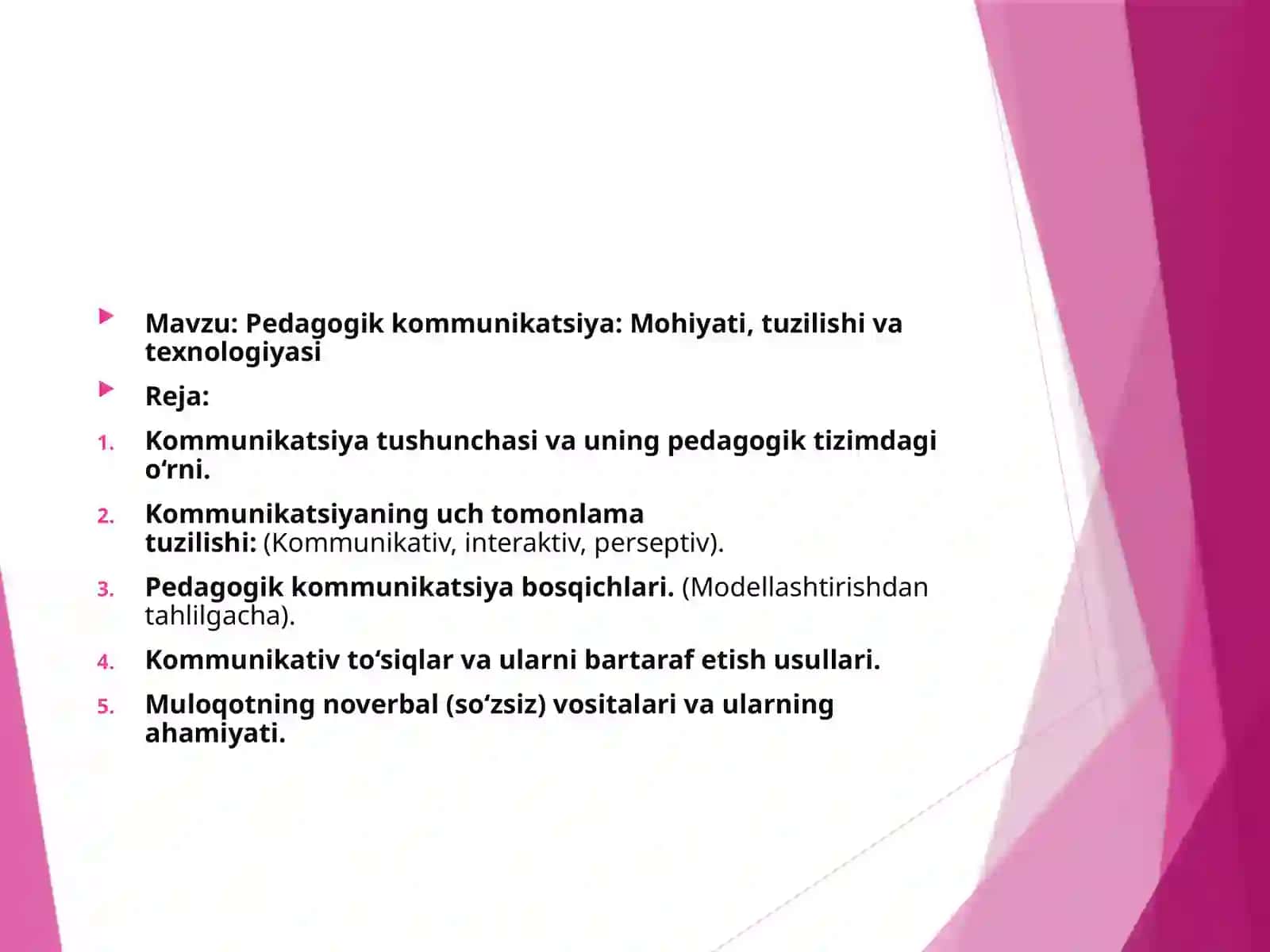 Pedagogik kommunikatsiya: Mohiyati, tuzilishi va texnologiyasi 2
