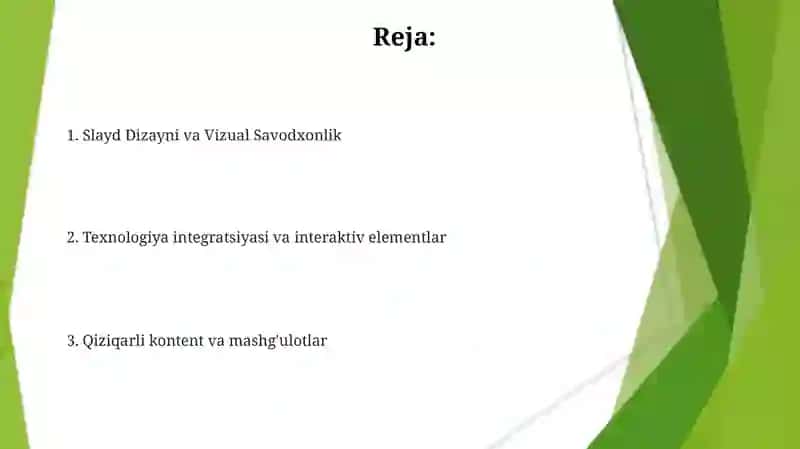 Slayd Dizayni va Vizual Savodxonlik 2