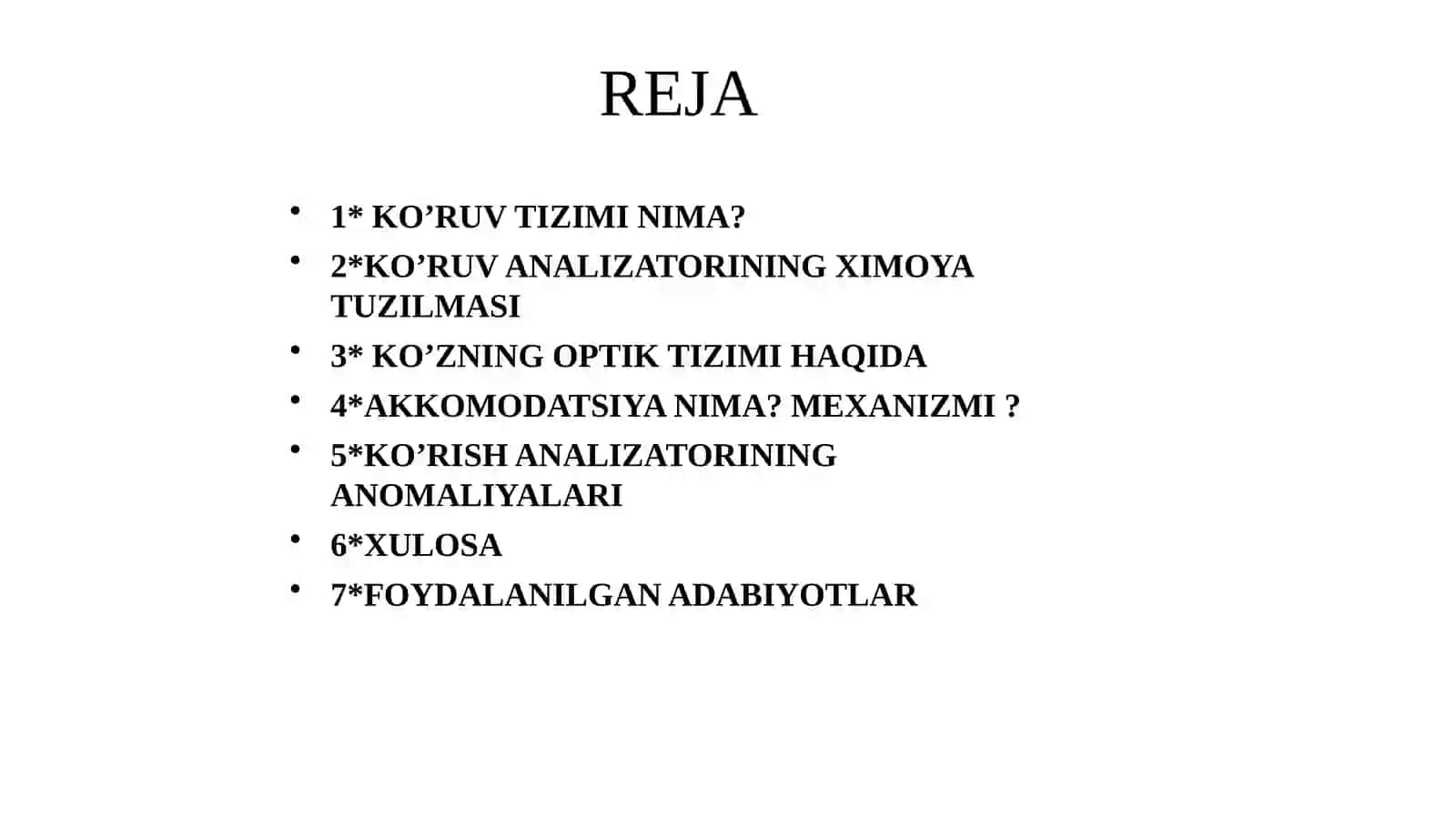KO’RUV ANALIZATORI.KO’ZNING OPTIK VA RETSEPTOR TIZIMI 2