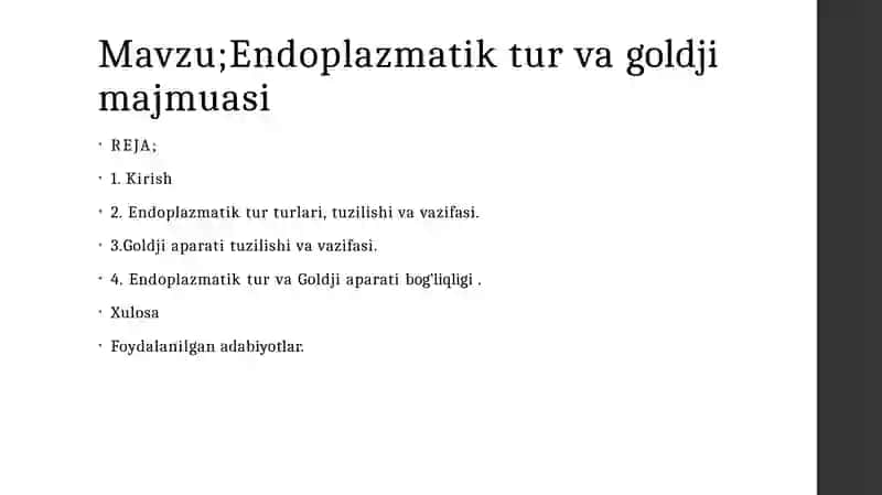 Endoplazmatik tur va goldji aparati 2