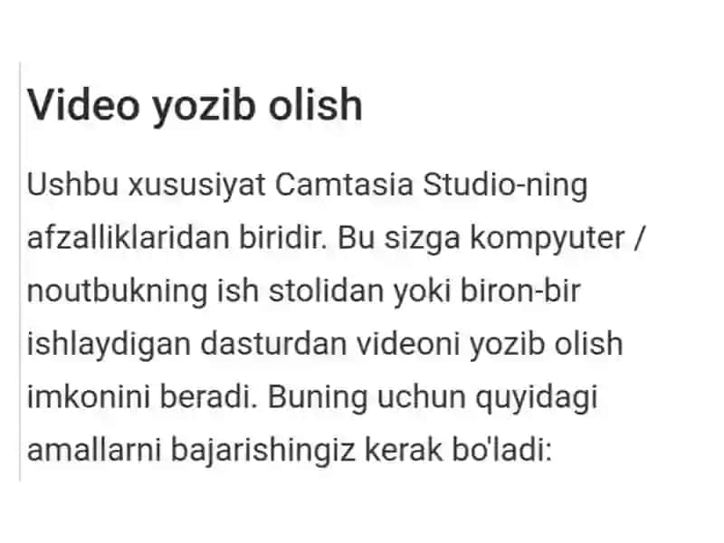 Camtasiya dasturi va uning imkoniyatlari 2