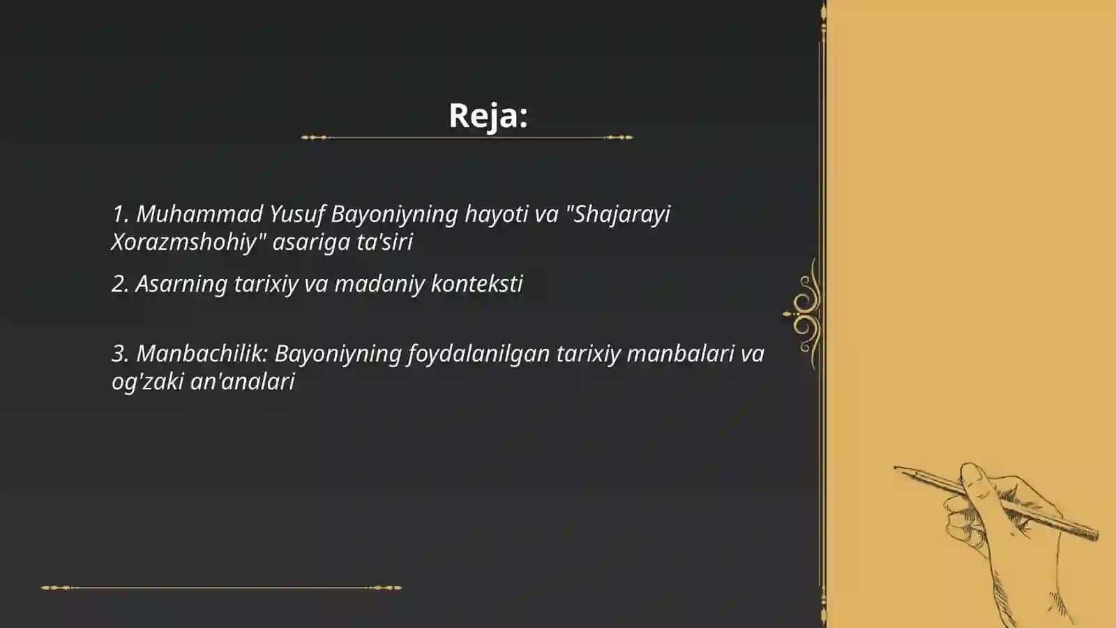 Muhammad Yusuf Bayoniyning "Shajarayi Xorazmshohiy" asari tahlili 2