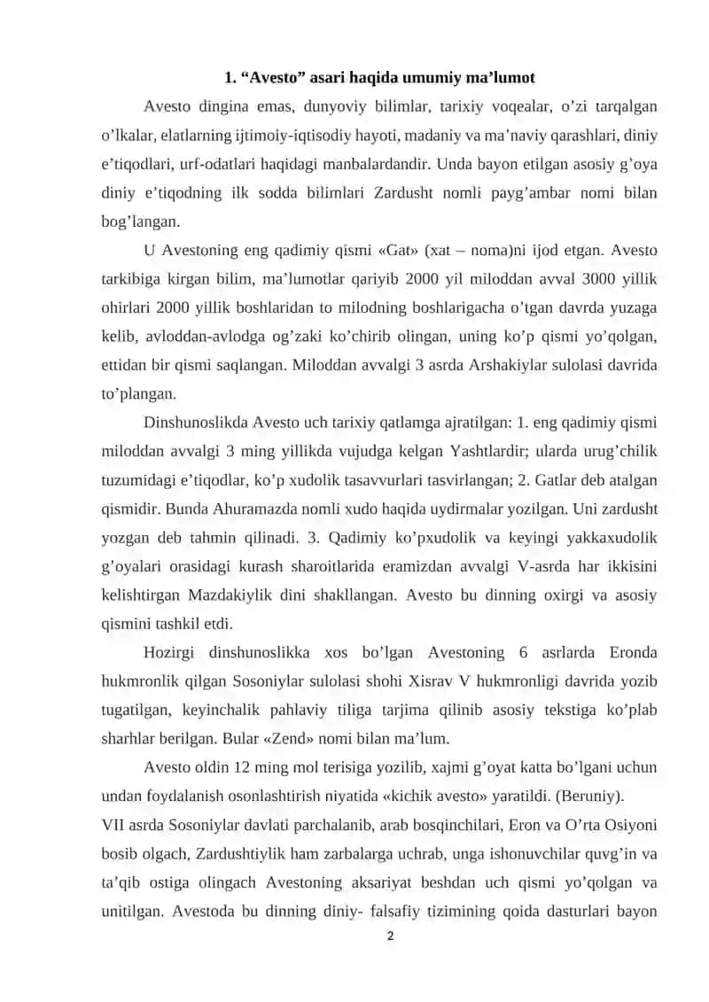 "Avesto" asarining o‘rganilish tarixi 2