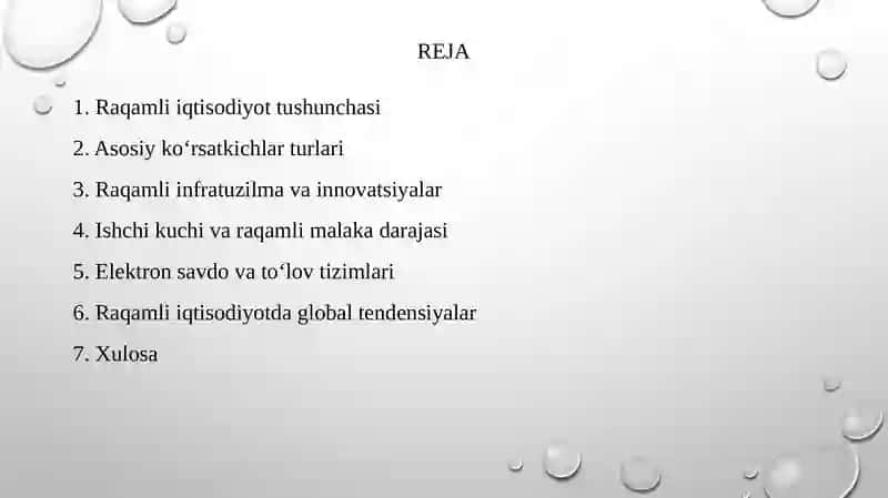 Raqamli iqtisodiyotning asosiy korsatkichlari 2