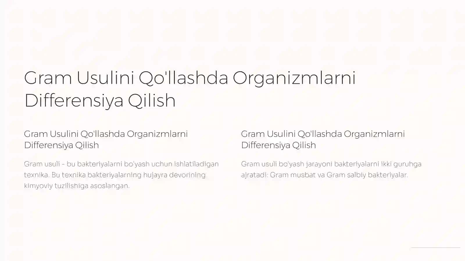Gramusulidabo'yashvaorganizmlarnidifferensiyaqilish 2