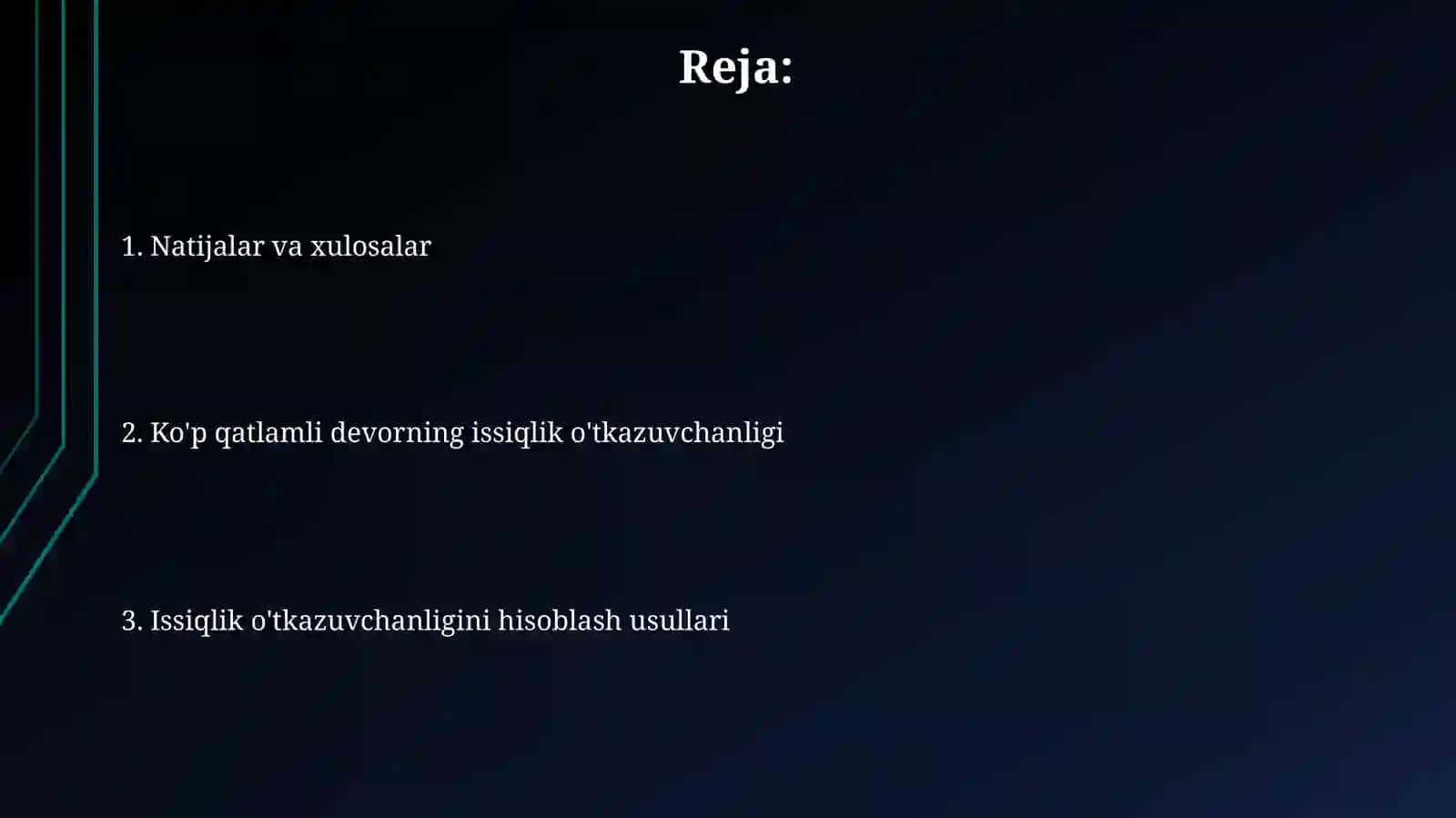 Ko'p qatlamli devorning issiqlik o‘tkazuvchanligi 2