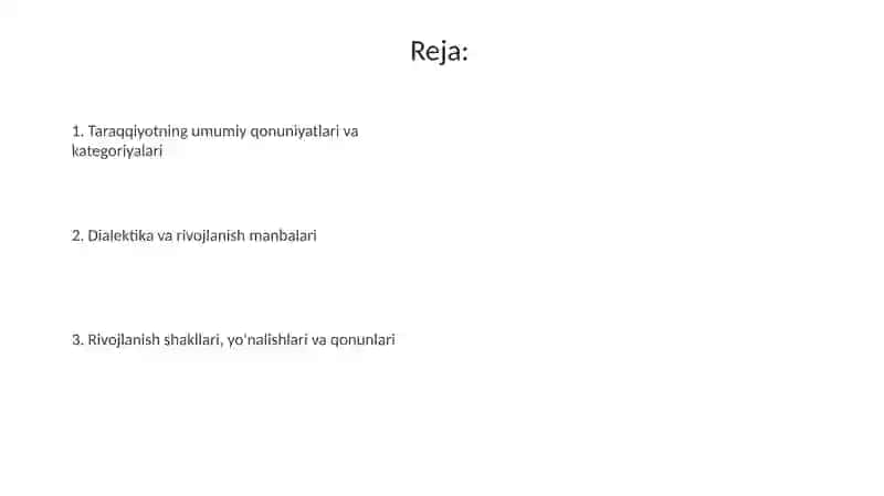 Rivojlanishning umumiy qonunlari va kategoriyalari 2