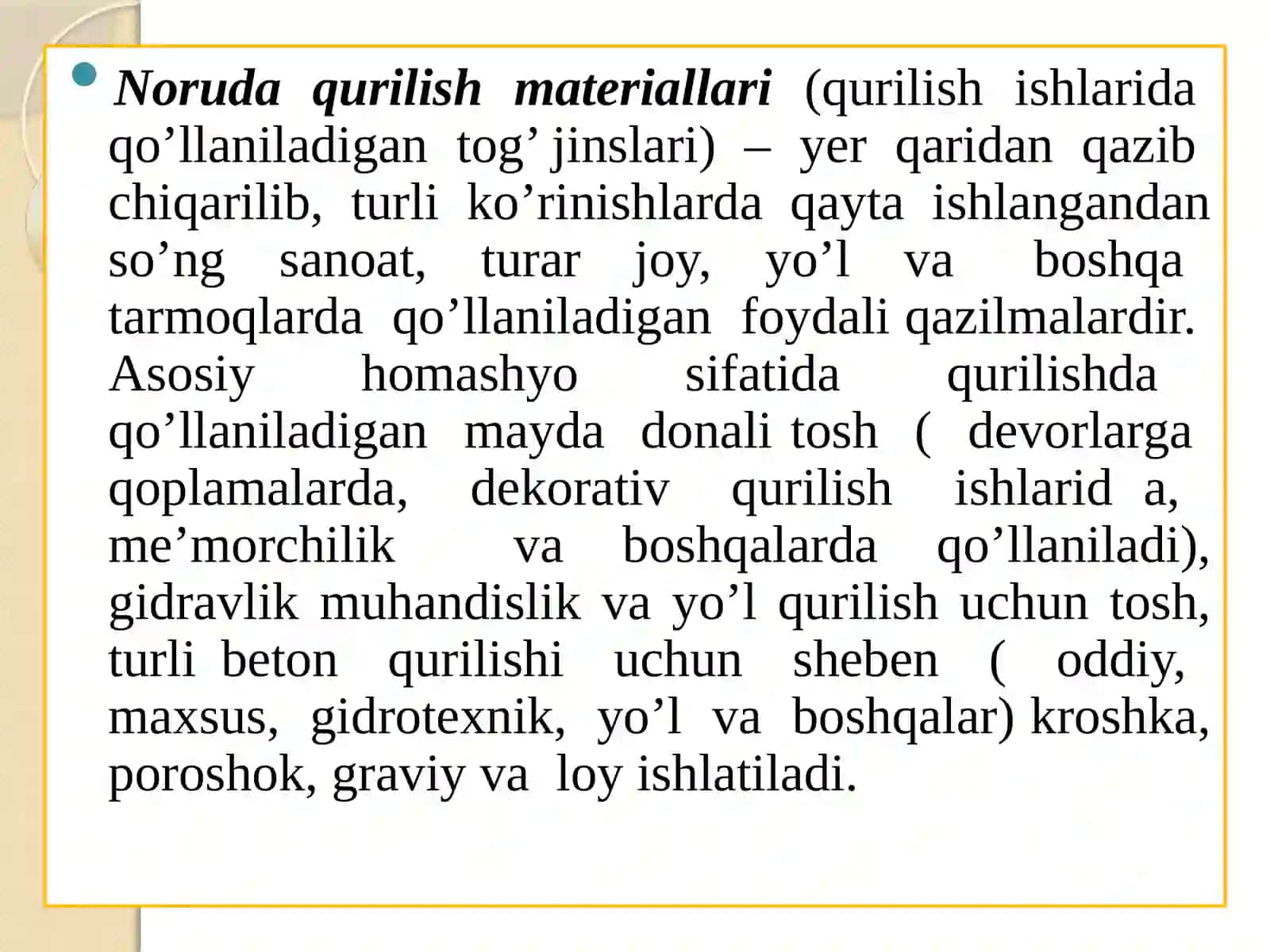 Noru da qurilish materiallari 2