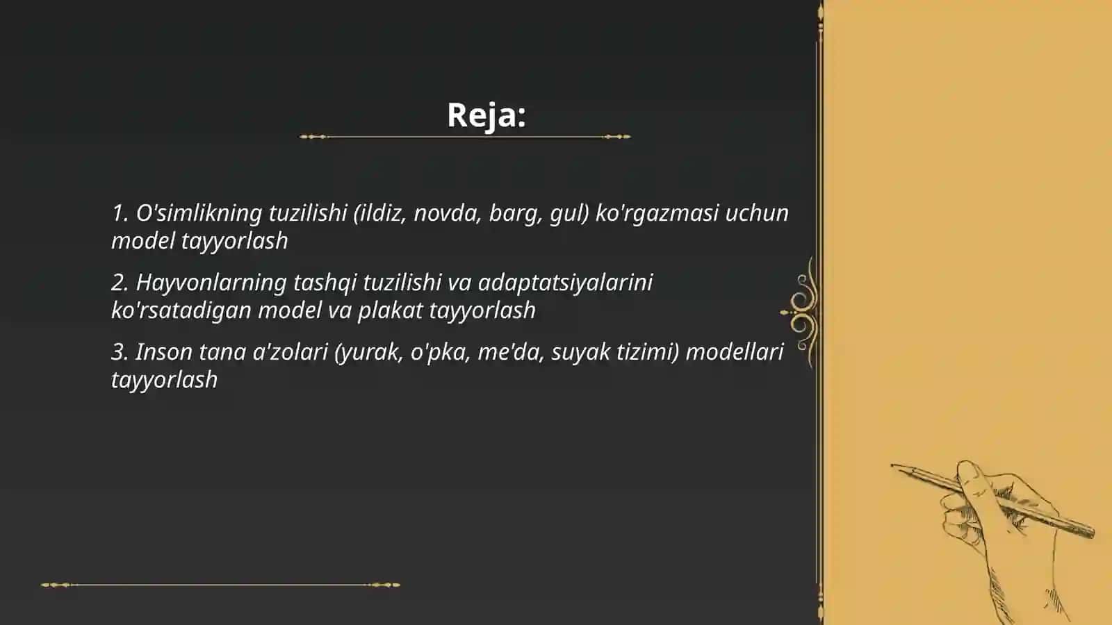 Tabiatshunoslik fanidan mavzular bo'yicha ko'rgazmali qurollar tayyorlash 2