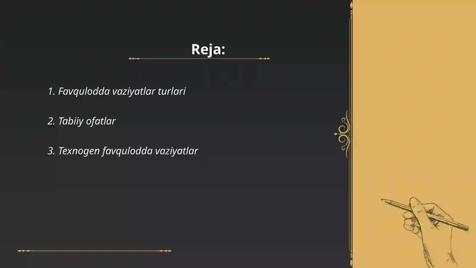 Favqulodda vaziyatlar ularning turlari va xususiyatlari 2
