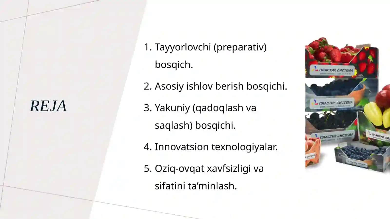 Oziq-ovqat mahsulotlarini qayta ishlash texnologiyalari 2