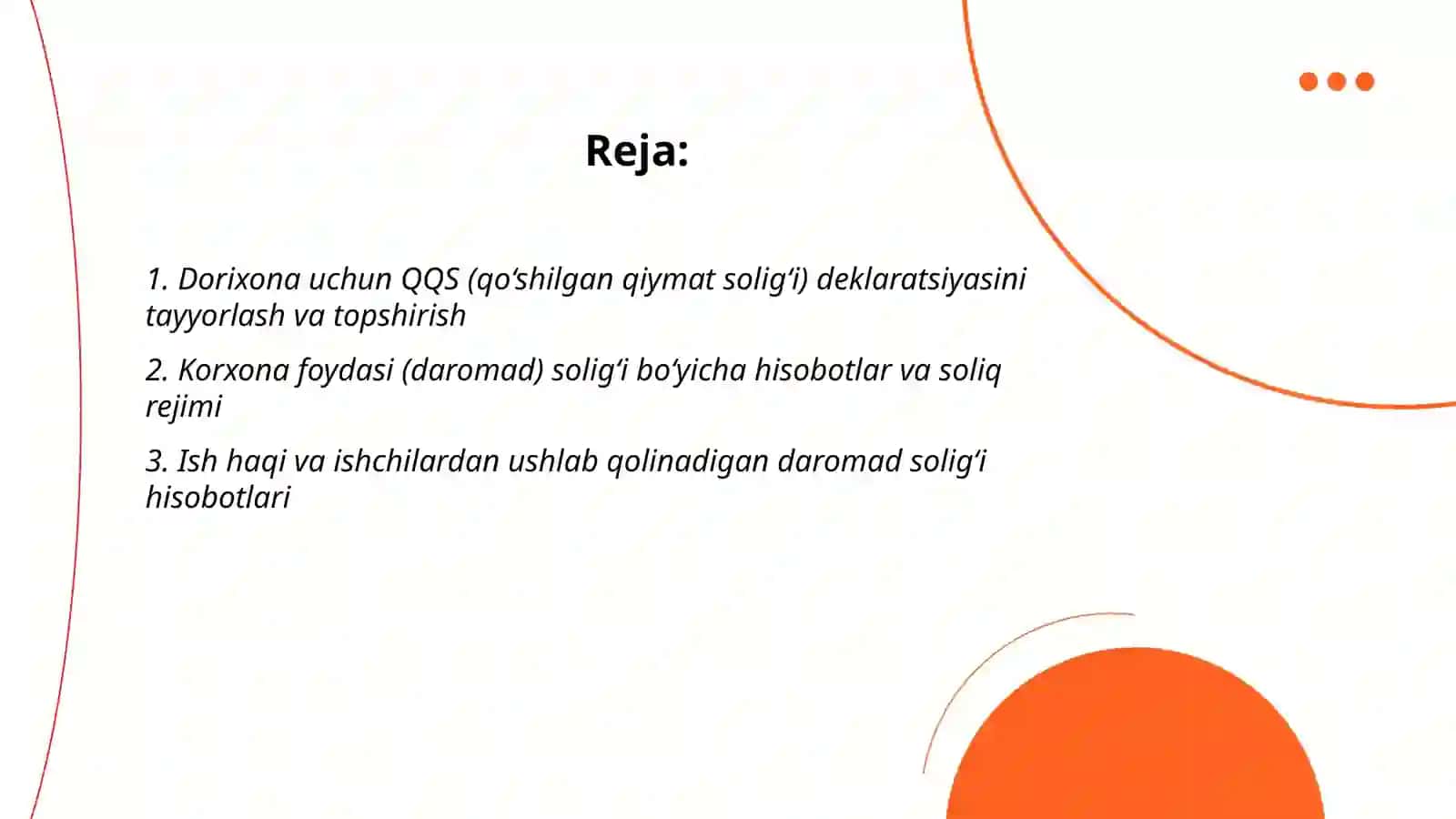 Dorixona tashkilotlari faoliyatining soliq va statistika hisobotlari 2