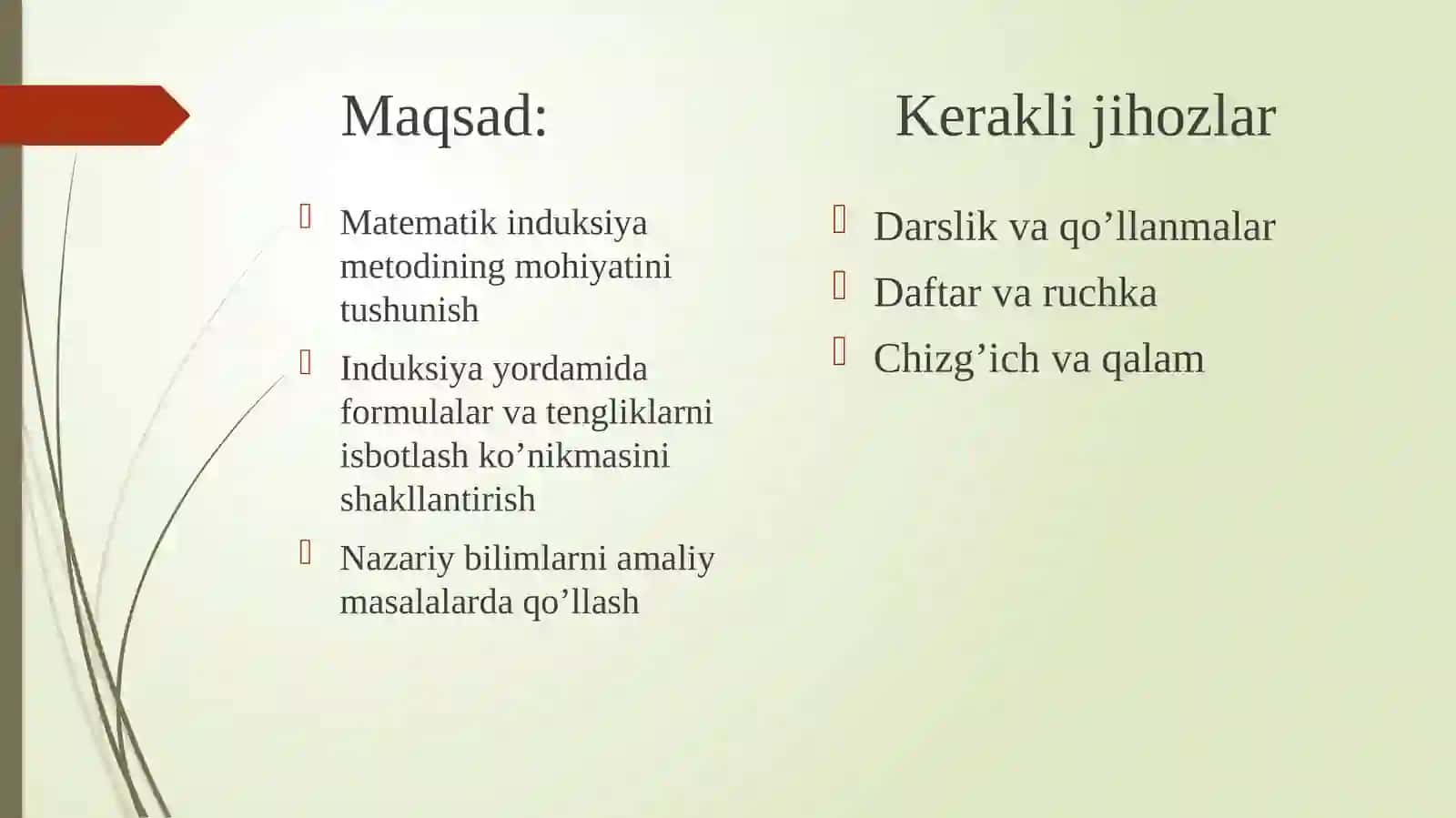 Matematik induksiya metodini qo’llashga oid misollar yechish 2