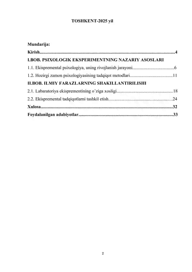 Psixologik eksperiment jarayoni va uning asosiy xususiyatlari 2