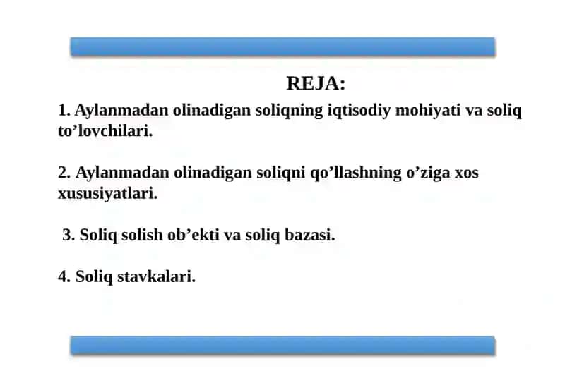 Aylanmadan olinadigan soliq 2