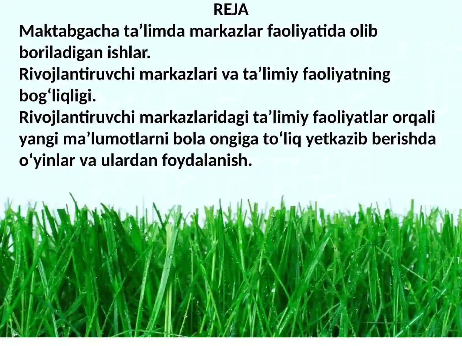 Maktabgacha ta’limda markazlar faoliyatida olib boriladigan ishlar 2