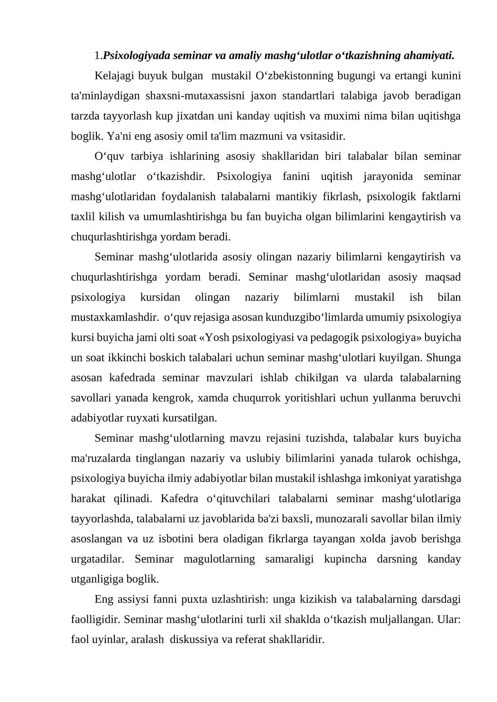 Psixologiyada seminar va amaliy mashgʻulotlar 2