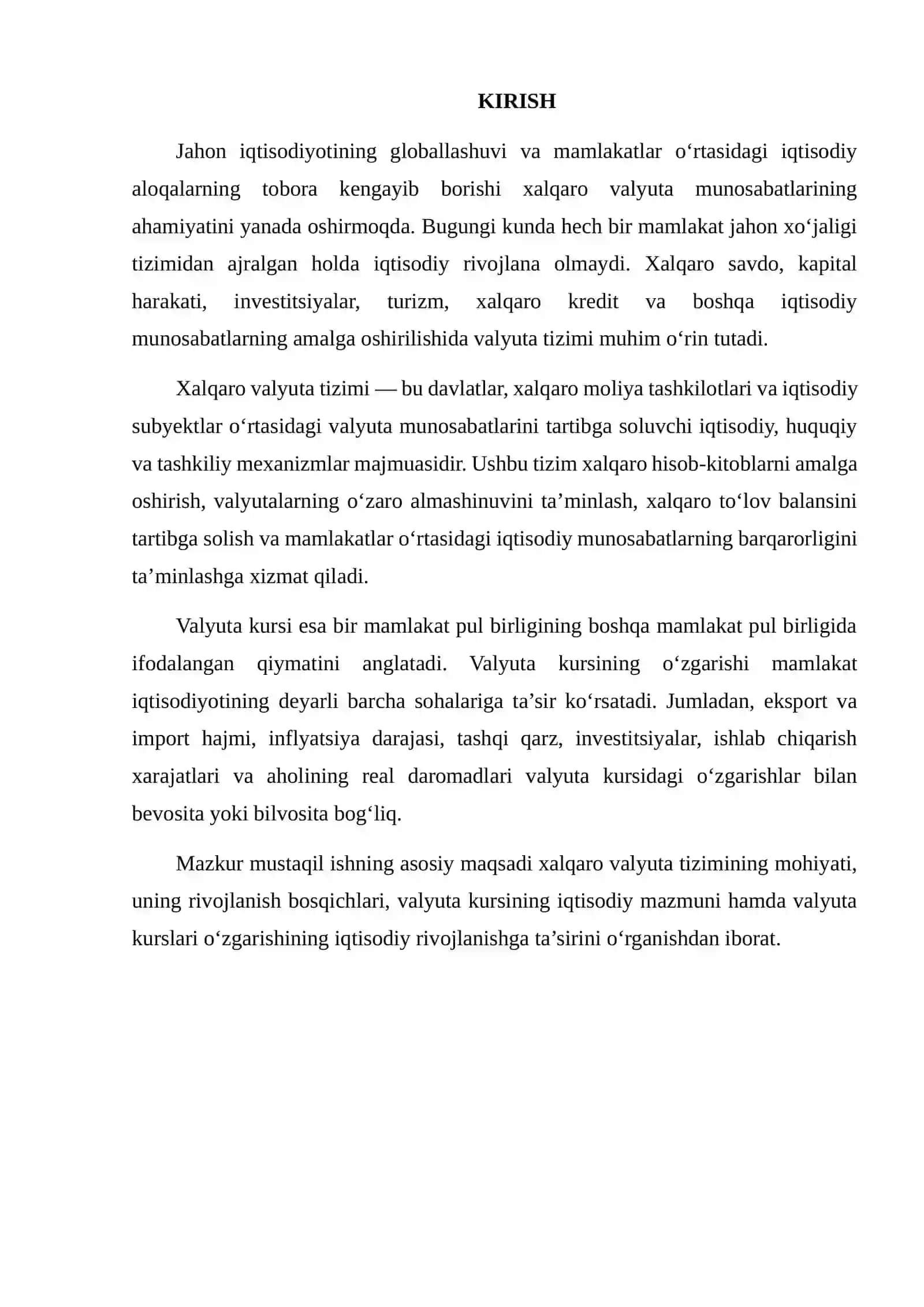 Xalqaro Valyuta Tizimi va Valyuta Kurslarining Iqtisodiy Rivojlanishga Ta’siri 2