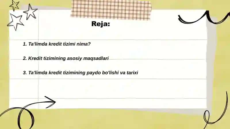 Ta'limda kredit tizimi va uning o'ziga xos xususiyatlari 2