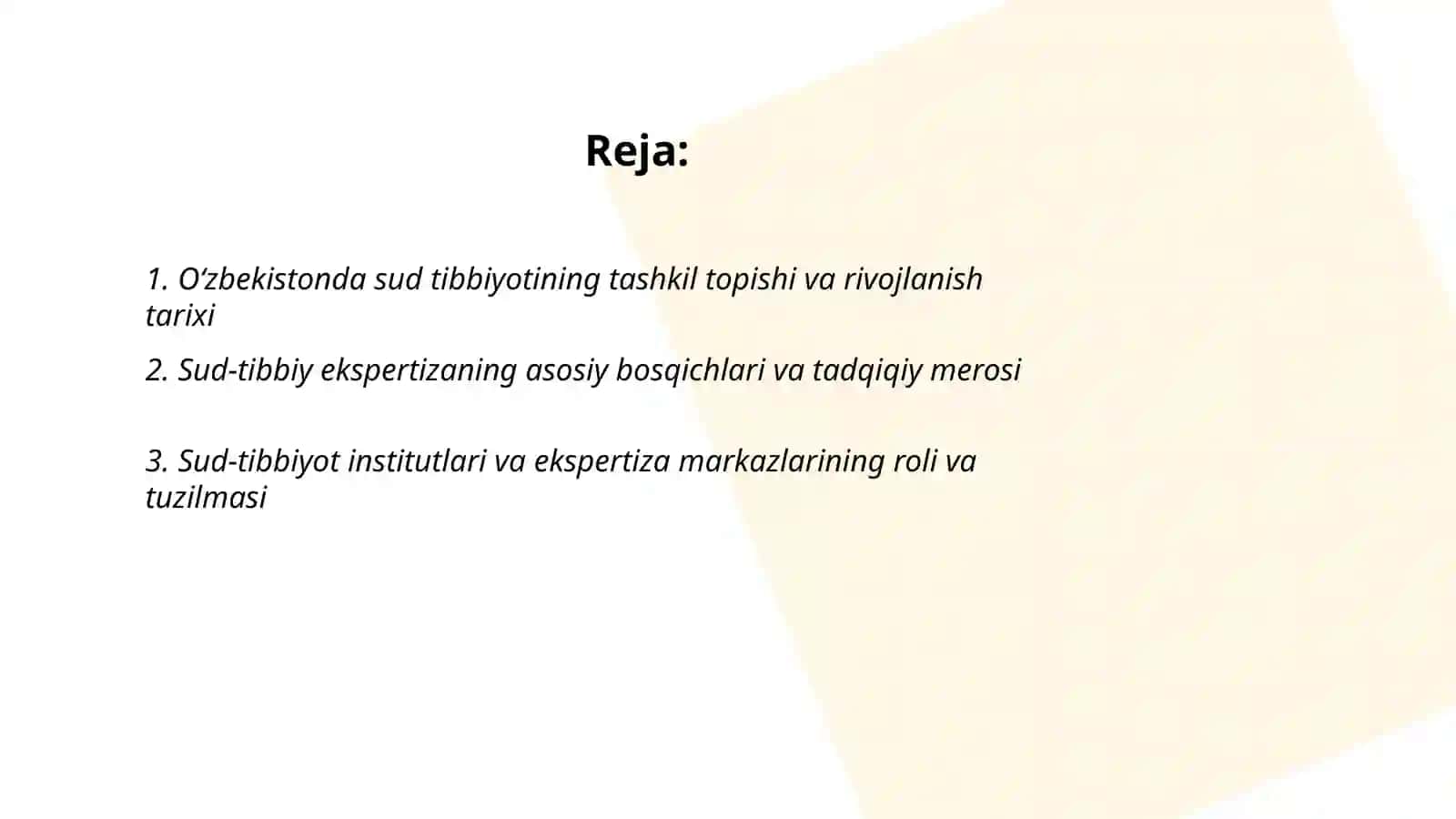 Sud-tibbiy ekspertiza faoliyatning belgilovchi meʼyoriy hujjatlar 2