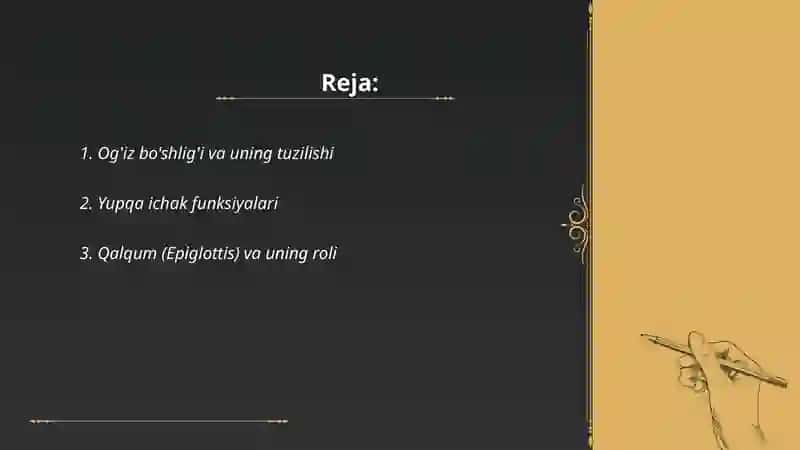 Ovqat hazm qilish anatomiyasi Nafas olish a’zolari 2