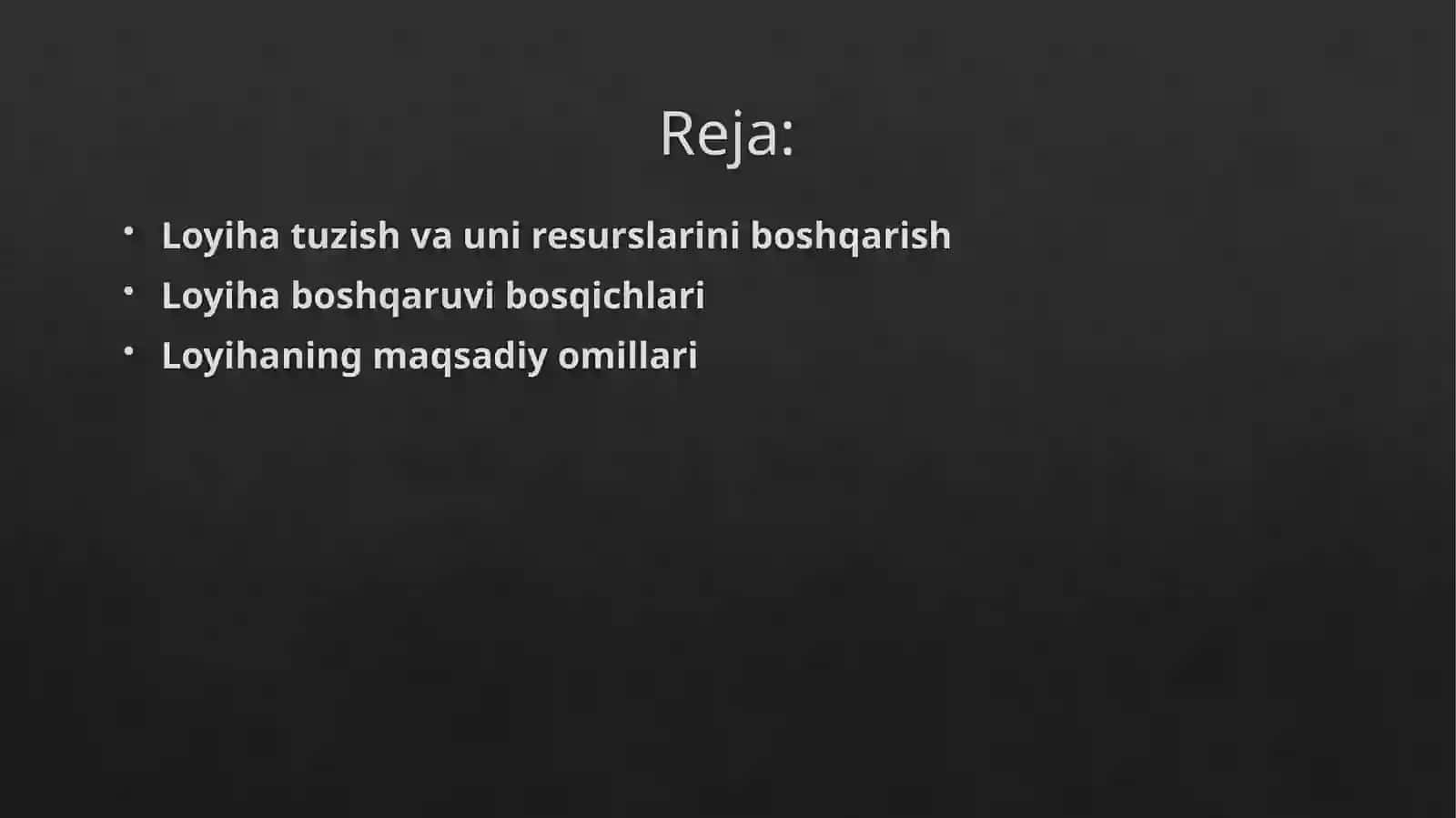 Loyihalarni boshqarish: Loyiha resurslarini boshqarishning asosiy jarayonlari 2