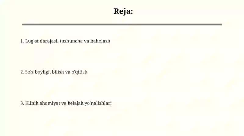 Tilning luğat sathi 2